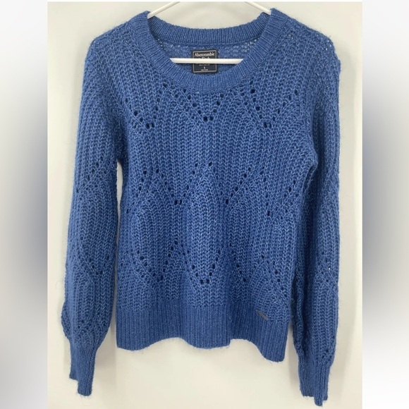 Women's Abercrombie S Wool Acrylic Blend Knit Sweater Pullover Blue - Picture 1 of 5